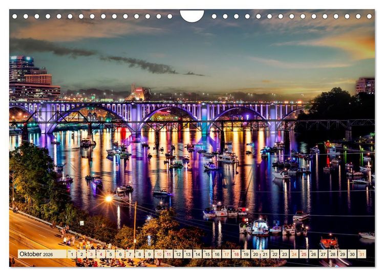 Produktbild: Metropolen - Nacht Skylines (Wandkalender 2026 DIN A4 quer), CALVENDO Monatskalender