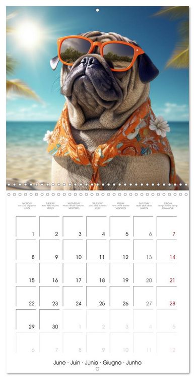 Produktbild: PUGS Cute and cuddly doggies (Wall Calendar 2026 12 &times; 12 Inch) CALVENDO 12 Month Wall Calendar