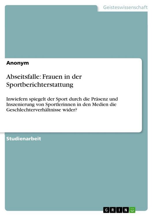Produktbild: Abseitsfalle: Frauen in der Sportberichterstattung