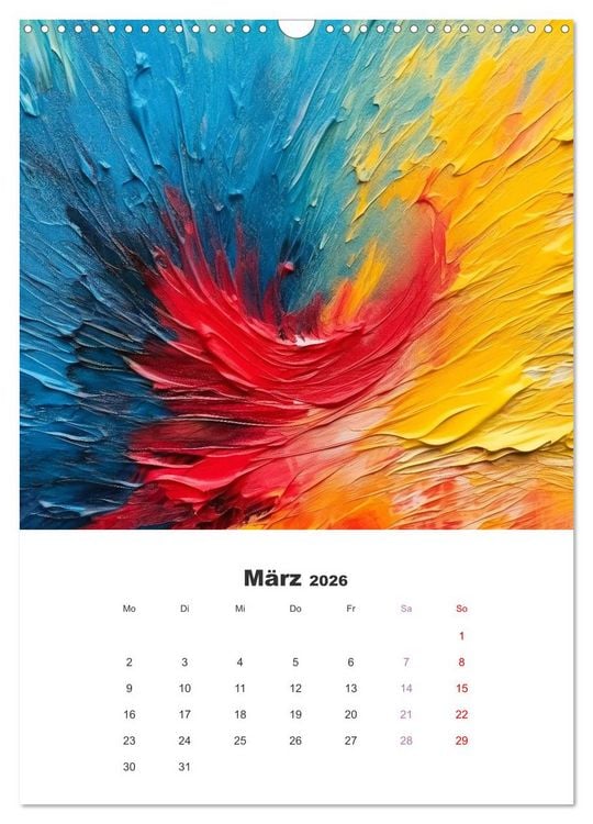 Produktbild: Abstrakte KI-Kunstwerke - Farbenfrohe Kunstmomente f&uuml;r das ganze Jahr (Wandkalender 2026 DIN A3 hoch), CALVENDO Monatskalender