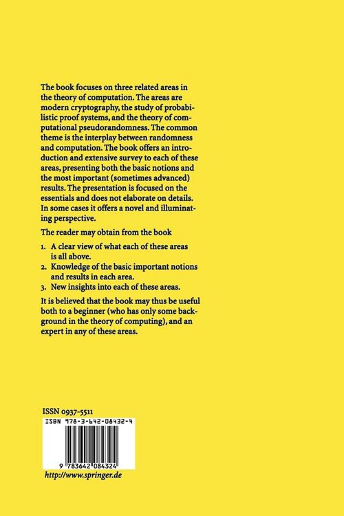 Produktbild: Modern Cryptography, Probabilistic Proofs and Pseudorandomness