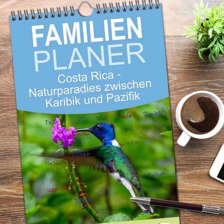 Produktbild: Familienplaner 2026 - Costa Rica - Naturparadies zwischen Karibik und Pazifik mit 5 Spalten (Wandkalender, 21 x 45 cm) CALVENDO