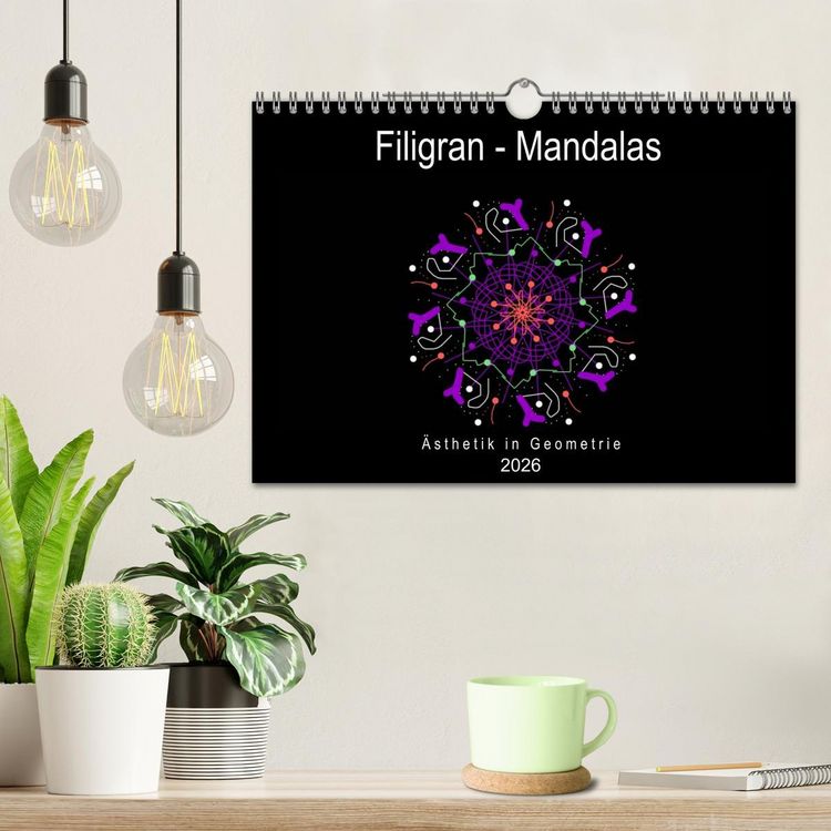 Produktbild: Filigran - Mandalas (Wandkalender 2026 DIN A4 quer), CALVENDO Monatskalender