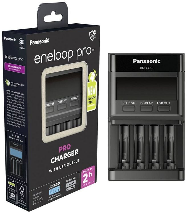 Produktbild: Panasonic BQ-CC65E Rundzellen-Ladeger&auml;t NiMH Micro (AAA), Mignon (AA)