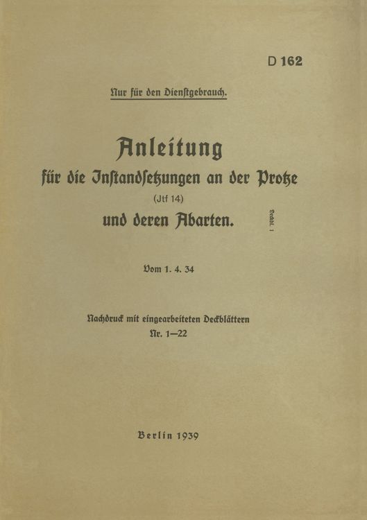 Produktbild: D 162 Anleitung f&uuml;r die Instandsetzungen an der Protze