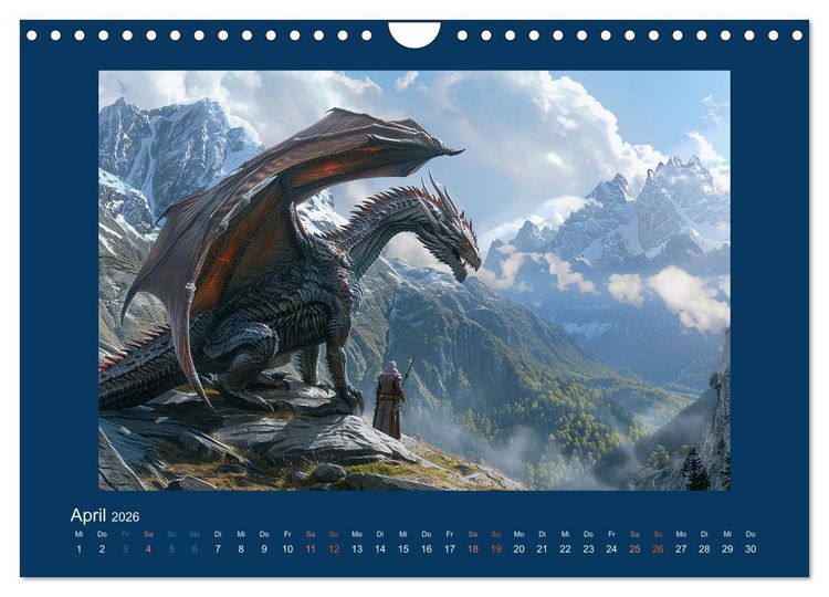Produktbild: Drachenkrieger (Wandkalender 2026 DIN A4 quer), CALVENDO Monatskalender
