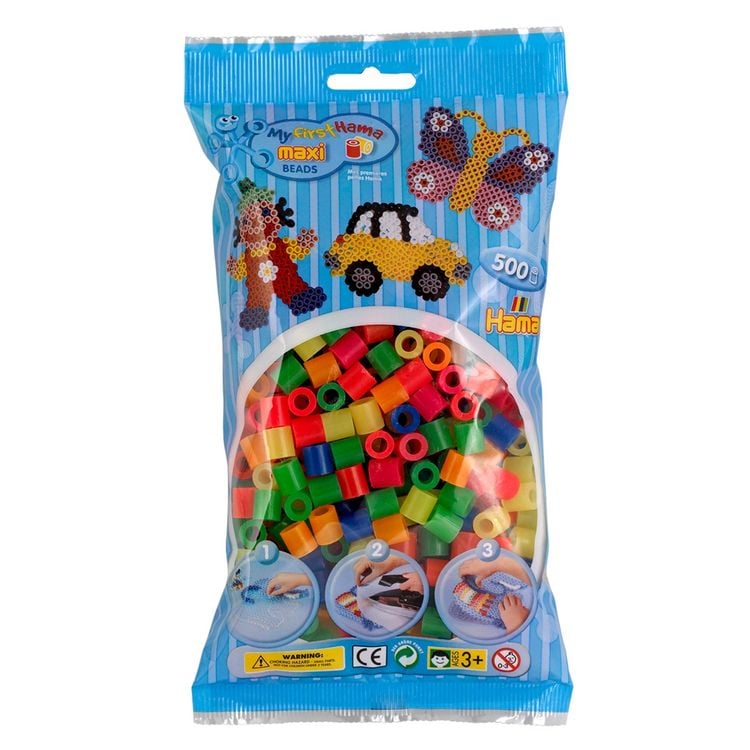 Produktbild: Hama B&uuml;gelperlen maxi Mix Neonfarben 500 St&uuml;ck Beutel