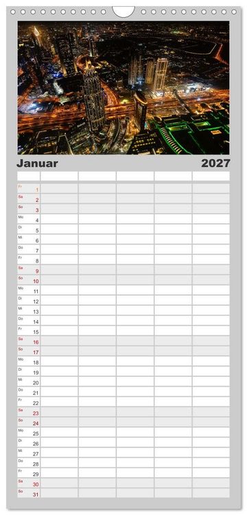 Produktbild: Familienplaner 2027 - Dubai - Das achte Weltwunder mit 5 Spalten (Wandkalender, 21 x 45 cm) CALVENDO