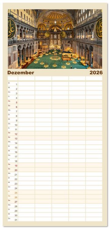 Produktbild: Familienplaner 2026 - T&uuml;rkei - Istanbul mit 5 Spalten (Wandkalender, 21 x 45 cm) CALVENDO