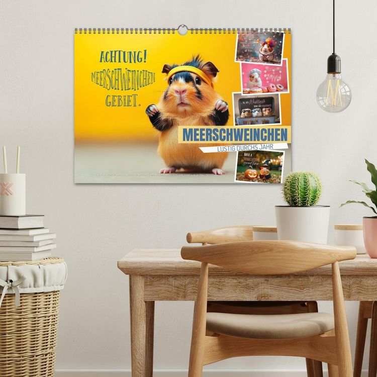 Produktbild: Meerschweinchen LUSTIG DURCHS JAHR (Wandkalender 2026 DIN A3 quer), CALVENDO Monatskalender