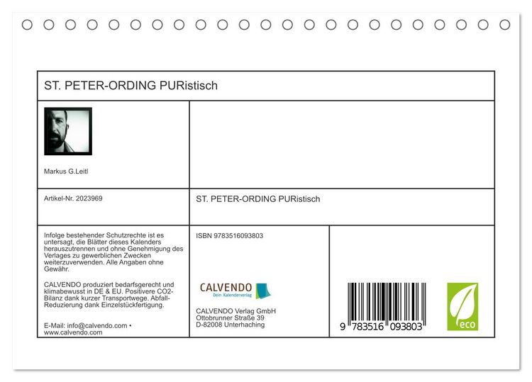Produktbild: ST. PETER-ORDING PURistisch (Tischkalender 2026 DIN A5 quer), CALVENDO Monatskalender