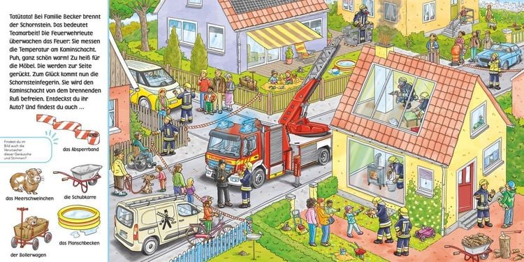Produktbild: H&ouml;r mal (Soundbuch): Wimmelbuch: Feuerwehr