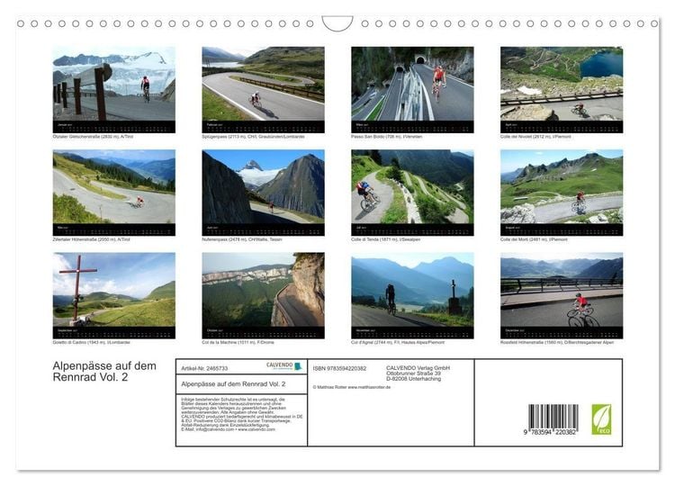Produktbild: Alpenp&auml;sse auf dem Rennrad Vol. 2 (Wandkalender 2027 DIN A3 quer), CALVENDO Monatskalender