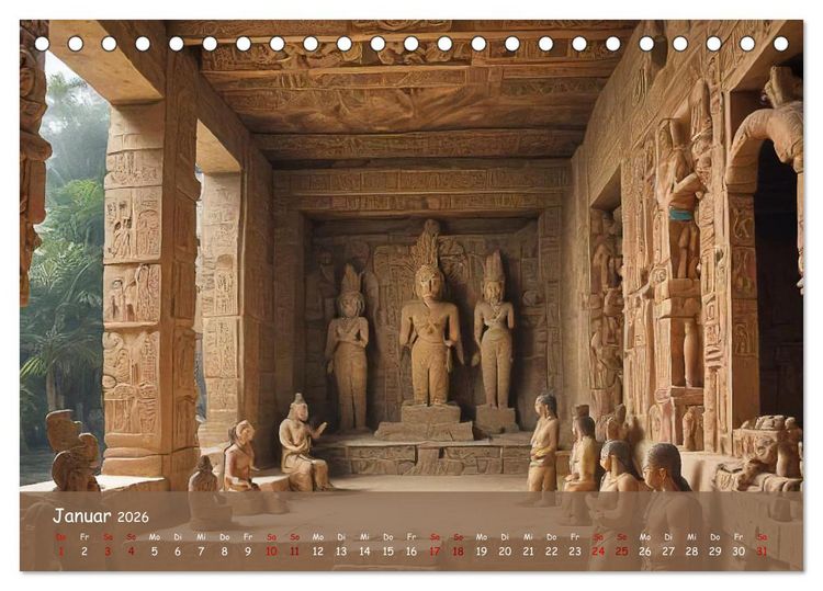 Produktbild: Faszination Maya: Einblicke in eine versunkene Welt (Tischkalender 2026 DIN A5 quer), CALVENDO Monatskalender