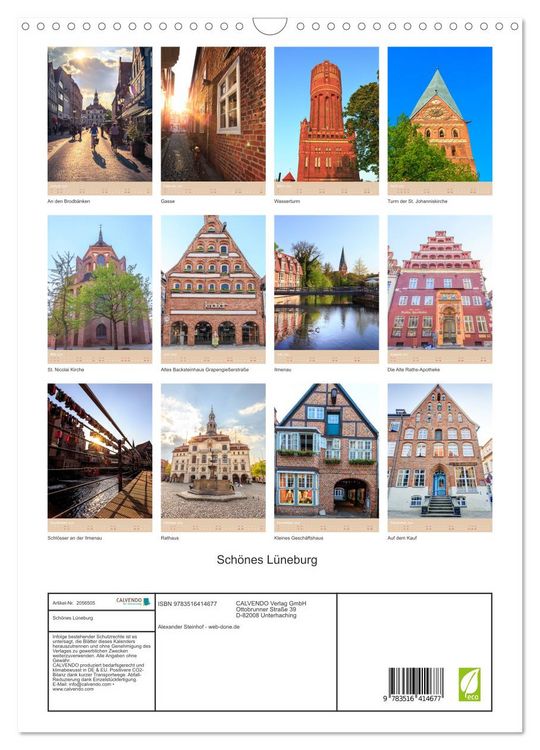 Produktbild: Sch&ouml;nes L&uuml;neburg (Wandkalender 2026 DIN A3 hoch), CALVENDO Monatskalender