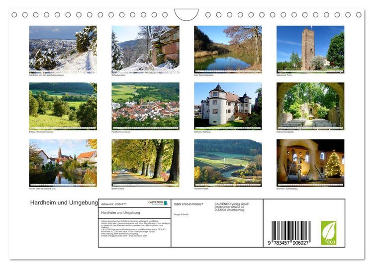 Produktbild: Hardheim und Umgebung (Wandkalender 2026 DIN A4 quer), CALVENDO Monatskalender
