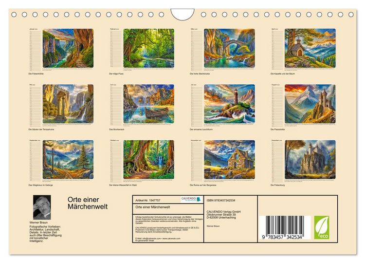 Produktbild: Orte einer M&auml;rchenwelt (Wandkalender 2026 DIN A4 quer), CALVENDO Monatskalender