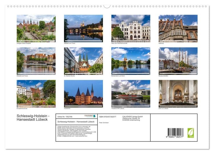 Produktbild: Schleswig-Holstein - Hansestadt L&uuml;beck (hochwertiger Premium Wandkalender 2026 DIN A2 quer), Kunstdruck in Hochglanz