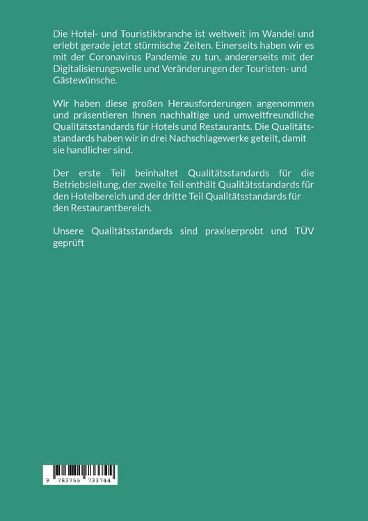 Produktbild: Nachhaltige und umweltfreundliche Qualit&auml;tsstandards f&uuml;r Hotels und Restaurants