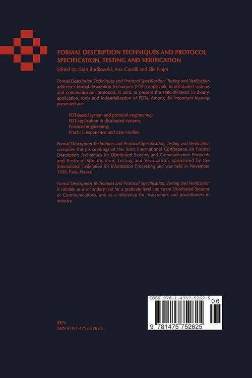 Produktbild: Formal Description Techniques and Protocol Specification, Testing and Verification