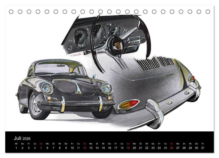 Produktbild: Classic Car Art by Reinhold Art&acute;s (Tischkalender 2026 DIN A5 quer), CALVENDO Monatskalender