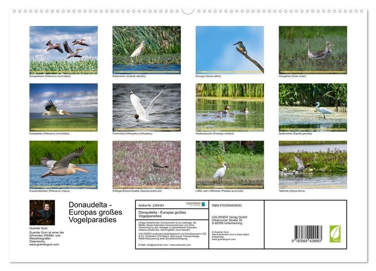 Produktbild: Donaudelta - Europas gro&szlig;es Vogelparadies (hochwertiger Premium Wandkalender 2027 DIN A2 quer), Kunstdruck in Hochglanz
