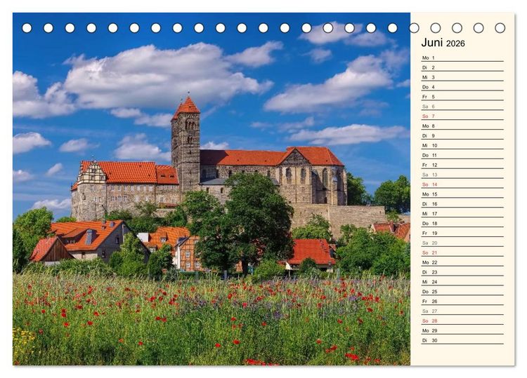 Produktbild: Quedlinburg - Welterbestadt im Harz (Tischkalender 2026 DIN A5 quer), CALVENDO Monatskalender