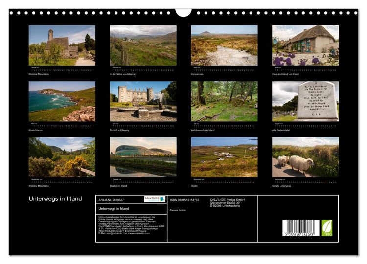 Produktbild: Unterwegs in Irland (Wandkalender 2026 DIN A3 quer), CALVENDO Monatskalender