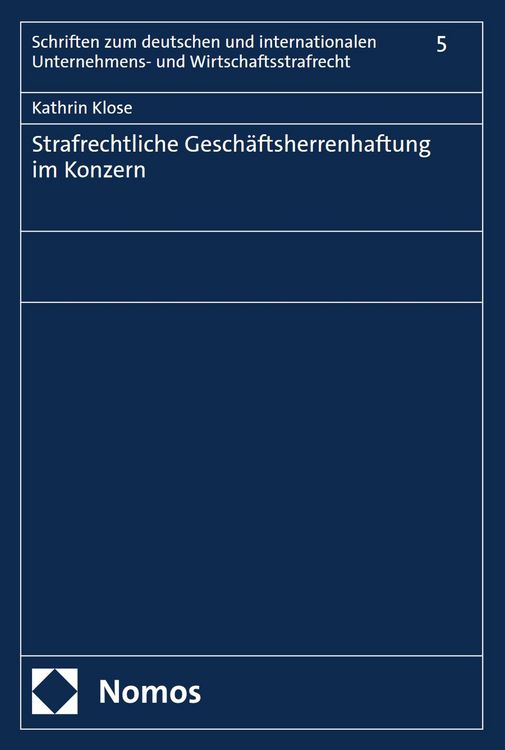 Produktbild: Strafrechtliche Gesch&auml;ftsherrenhaftung im Konzern