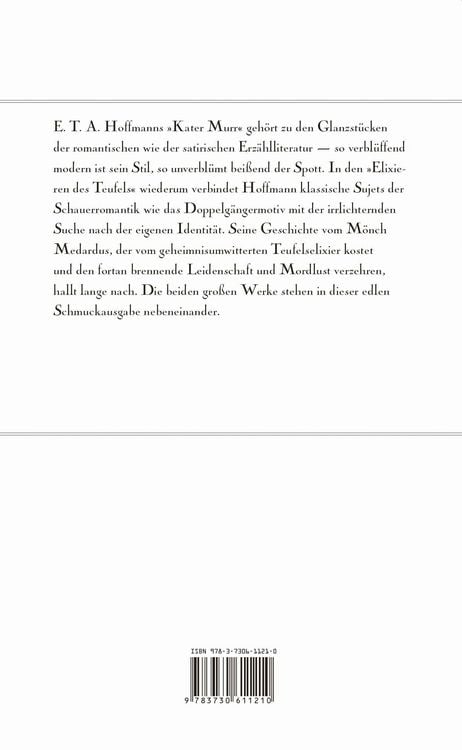 Produktbild: E.T.A. Hoffmann, Die Elixiere des Teufels. Lebensansichten des Katers Murr