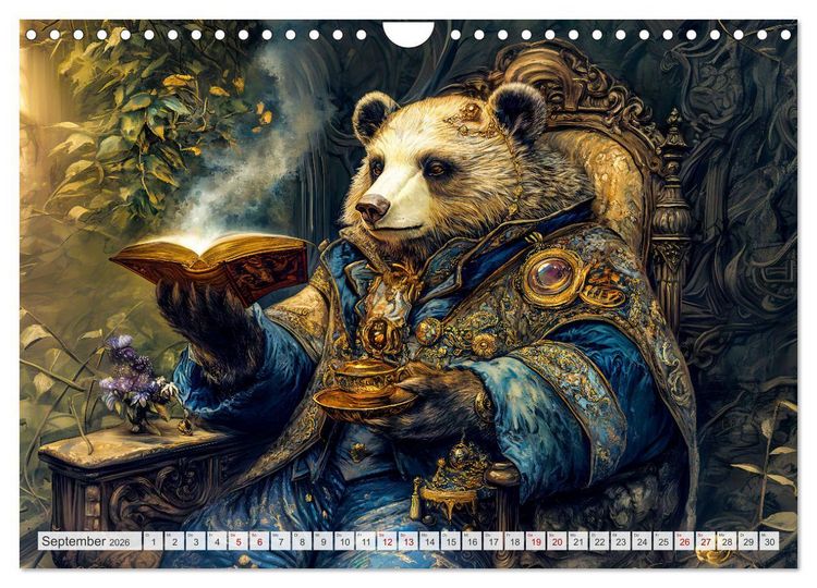 Produktbild: Magische Wesen im Zauberland - Fantasie-Tiere im Steampunk-Kalender (Wandkalender 2026 DIN A4 quer), CALVENDO Monatskalender