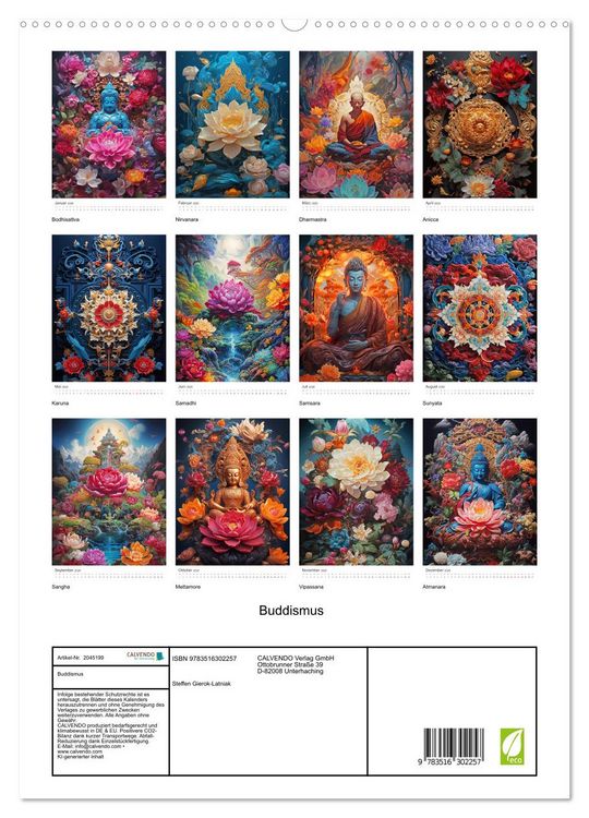 Produktbild: Buddismus (hochwertiger Premium Wandkalender 2026 DIN A2 hoch), Kunstdruck in Hochglanz