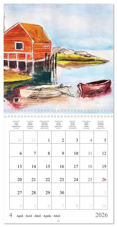 Produktbild: Maritime Adventures - Colourfully painted boats (Wall Calendar 2026 12 &times; 12 Inch) CALVENDO 12 Month Wall Calendar