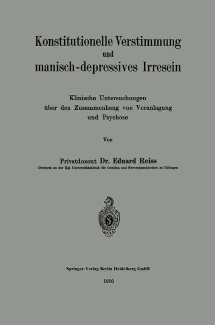Produktbild: Konstitutionelle Verstimmung und manisch-depressives Irresein