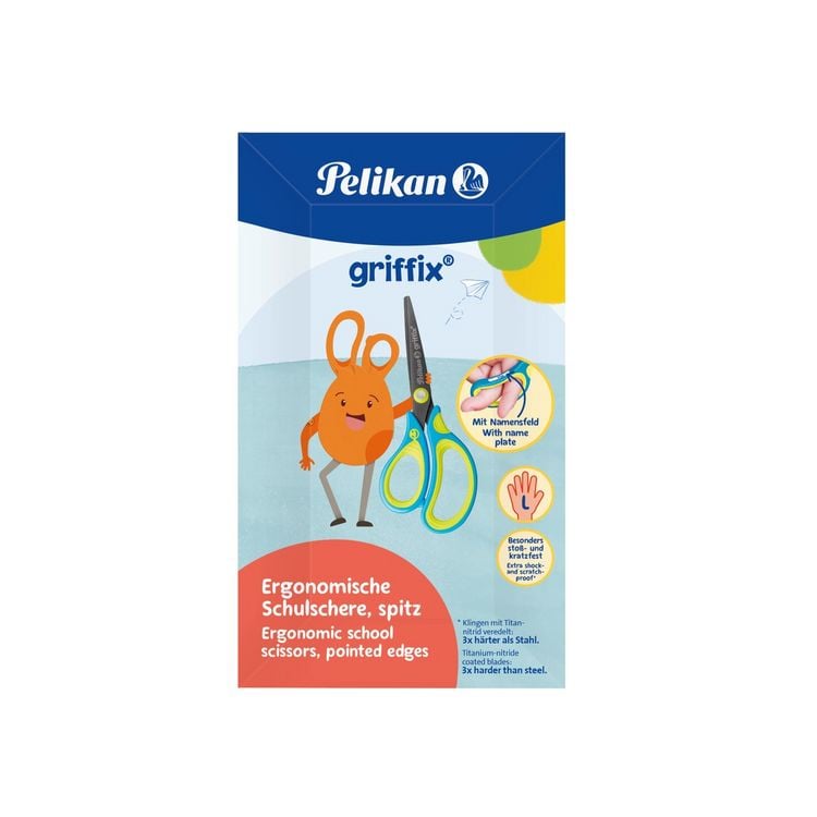 Produktbild: Pelikan Schulschere griffix LH spitz neon freshblue 15cm