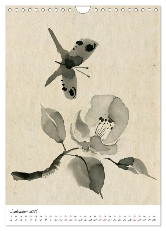 Produktbild: Sumi-e Kunst im japanischen Stil (Wandkalender 2026 DIN A4 hoch), CALVENDO Monatskalender