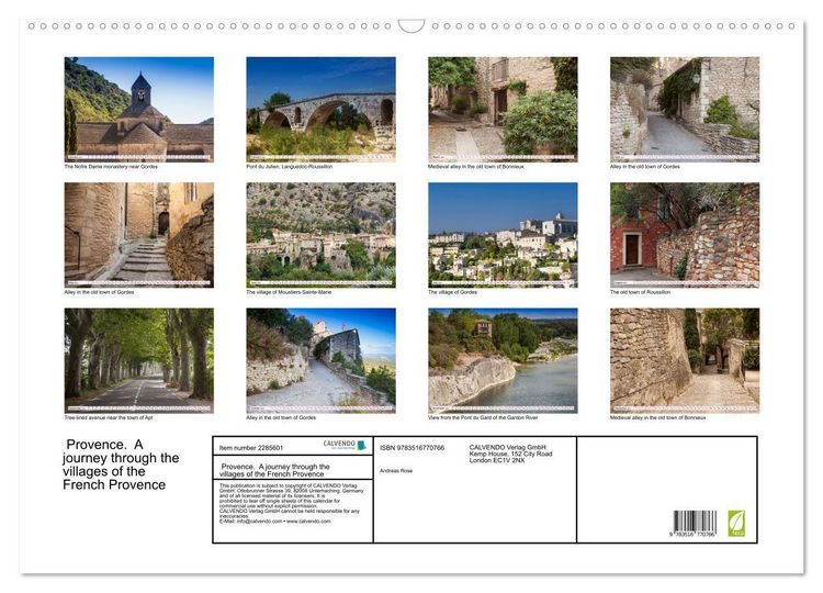 Produktbild: Provence. A journey through the villages of the French Provence (Wall Calendar 2027 DIN A2 landscape), CALVENDO 12 Month Wall Calendar
