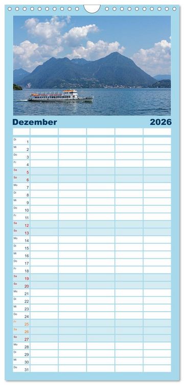 Produktbild: Familienplaner 2026 - Lago Maggiore - Mediterranes Flair umgeben von Bergen mit 5 Spalten (Wandkalender, 21 x 45 cm) CALVENDO