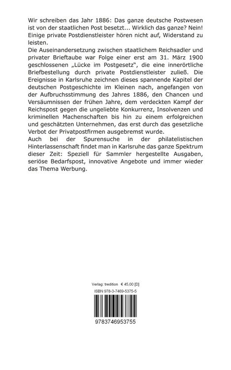 Produktbild: Reichsadler und Brieftaube: Private Postdienstleister in Karlsruhe 1886 - 1900