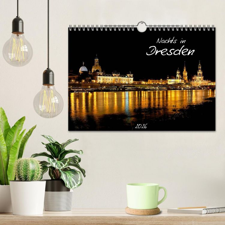 Produktbild: Nachts in Dresden (Wandkalender 2026 DIN A4 quer), CALVENDO Monatskalender