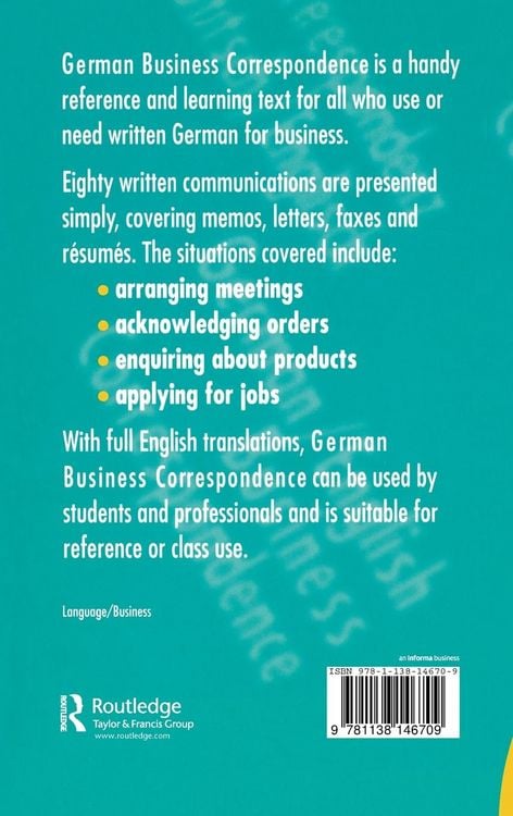 Produktbild: German/English Business Correspondence