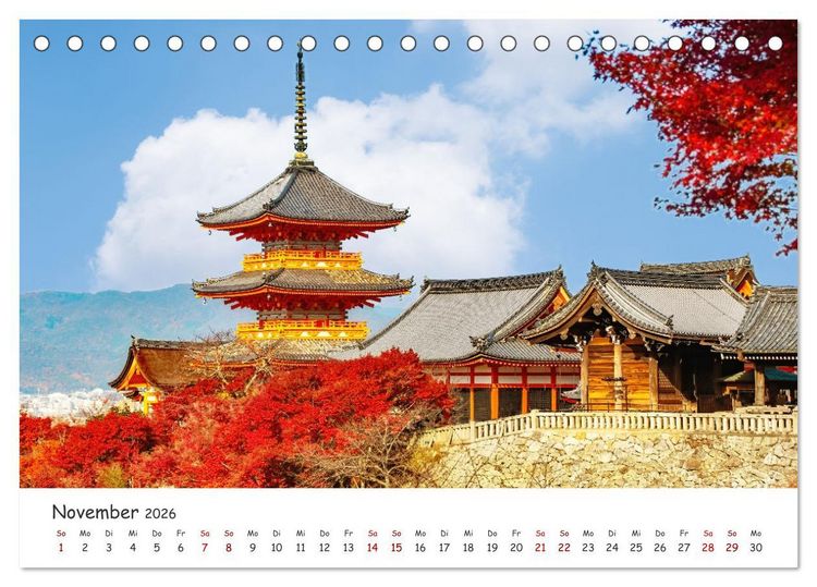 Produktbild: Japanische Tempel und Schreine (Tischkalender 2026 DIN A5 quer), CALVENDO Monatskalender