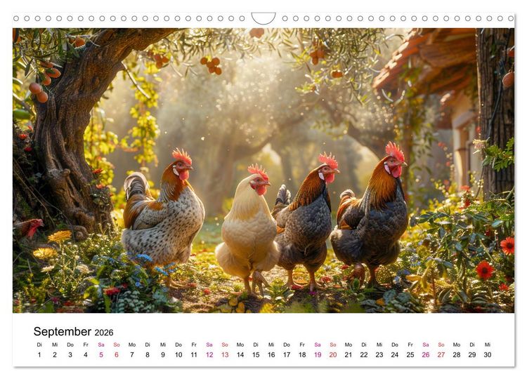 Produktbild: H&uuml;hner Federvieh (Wandkalender 2026 DIN A3 quer), CALVENDO Monatskalender