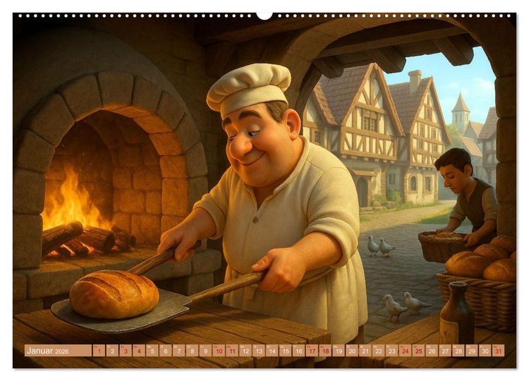 Produktbild: Im Mittelalter handgemacht (Wandkalender 2026 DIN A2 quer), CALVENDO Monatskalender