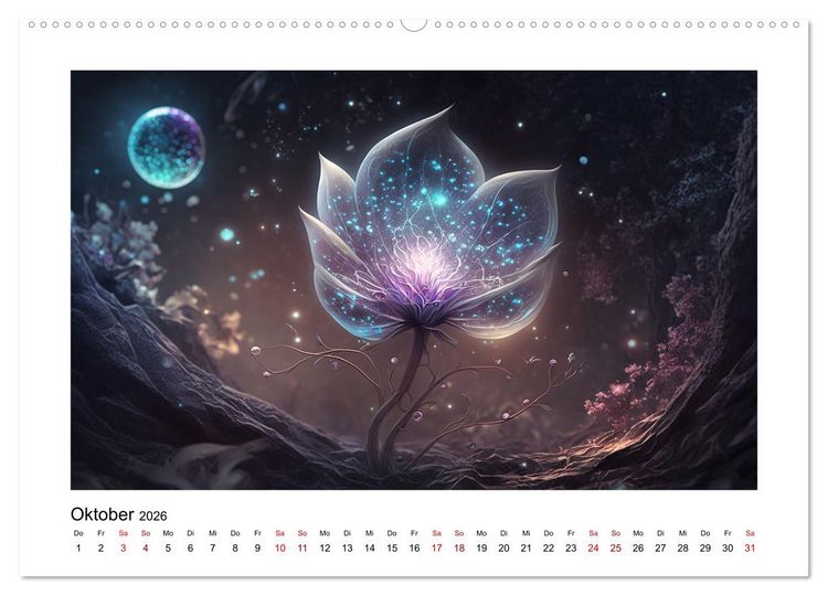 Produktbild: Kosmische Bl&uuml;ten (Wandkalender 2026 DIN A2 quer), CALVENDO Monatskalender