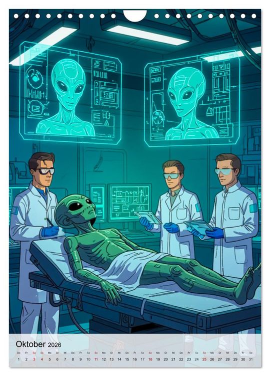 Produktbild: Wir sind nicht allein - UFO-Mythen (Wandkalender 2026 DIN A4 hoch), CALVENDO Monatskalender