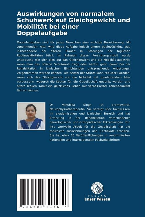 Produktbild: Auswirkungen von normalem Schuhwerk auf Gleichgewicht und Mobilit&auml;t bei einer Doppelaufgabe