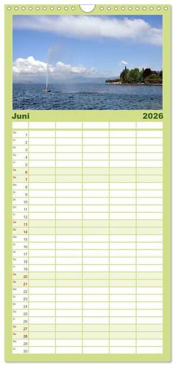Produktbild: Familienplaner 2026 - Impressionen vom Gardasee mit 5 Spalten (Wandkalender, 21 x 45 cm) CALVENDO