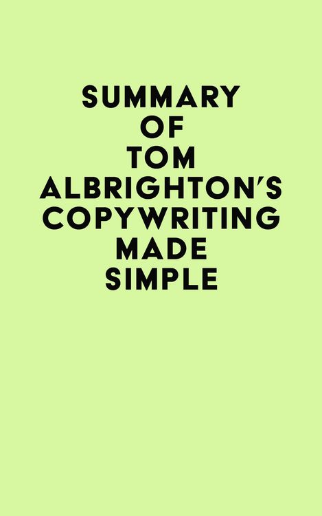 Produktbild: Summary of Tom Albrighton's Copywriting Made Simple