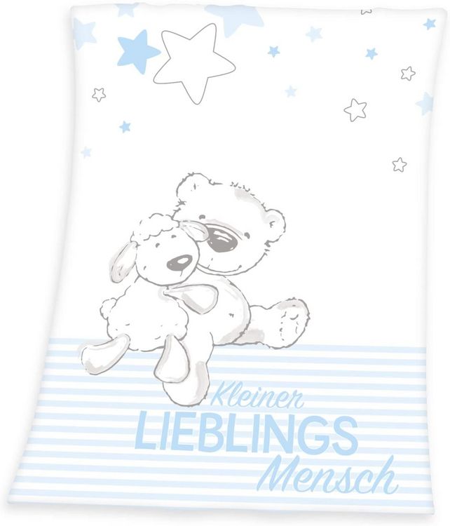 Produktbild: Herding 1440212014 - Lieblingsmensch, Decke, Polyester, blau, 75x100 cm